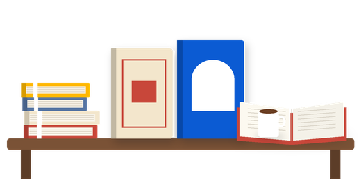 طاولة كتبٍ في معرض